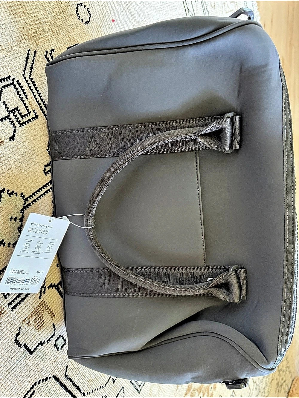Athleta Diem Speedster Travel Bag in Dark Gray/Black NWT